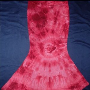 Spandex lined Mermaid skirt RED